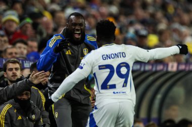 Wilfried Gnonto of Leeds United celebrates his goal to make it 1-0 during the Sky Bet Championship match Leeds United vs Middlesbrough at Elland Road, Leeds, United Kingdom, 10th December 2024 clipart