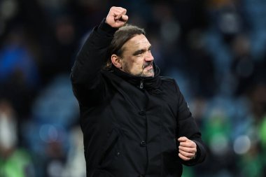 Daniel Farke manager of Leeds United celebrates his teams win after the Sky Bet Championship match Leeds United vs Middlesbrough at Elland Road, Leeds, United Kingdom, 10th December 2024 clipart