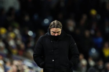 Leeds United 'ın teknik direktörü Leeds United, Leeds Road, Leeds, İngiltere' de 10 Aralık 2024 'te oynanan Sky Bet Şampiyonası maçında Leeds United ve Middlesbrough maçında tepki gösterdi.