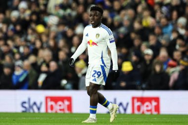 Leeds United takımından Wilfried Gnonto 10 Aralık 2024 'te Leeds Road, Leeds, İngiltere' de Leeds United 'a karşı oynanan Sky Bet Şampiyonası maçında