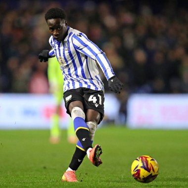 Sheffield 'li Djeidi Gassama, Çarşamba günü Sheffield Wednesday' in 10 Aralık 2024 'te Hillsborough, Sheffield, İngiltere' de Blackburn Rovers 'a karşı oynadığı Gökyüzü İddia Şampiyonası maçında