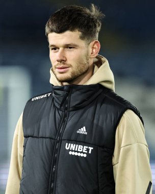 Leeds United takımından Illan Meslier, 10 Aralık 2024 'te Leeds Road, Leeds, Birleşik Krallık' ta oynanan Sky Bet Şampiyonası karşılaşması öncesinde geldi.
