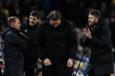 Michael Carrick Middlesbrough teknik direktörü 10 Aralık 2024 'te Leeds United ile Middlesbrough arasındaki Sky Bet Şampiyonası maçında tepki gösterdi.