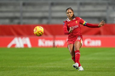 Taylor Hinds of Liverpool passes the ball during the Women's League Cup - Group Stage - Group A Liverpool Women v Everton Women at St Helens Stadium, St Helens, United Kingdom, 11th December 202 clipart