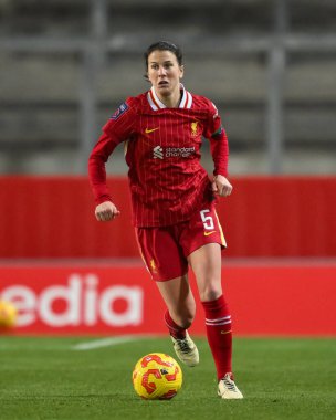 Niamh Fahey of Liverpool makes a break with the ball during the Women's League Cup - Group Stage - Group A Liverpool Women v Everton Women at St Helens Stadium, St Helens, United Kingdom, 11th December 2024 clipart