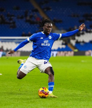 Cardiff City 'den Michael Reindorf 11 Aralık 2024' te Cardiff City, Cardiff City Stadyumu 'nda oynanan Cardiff City - Preston North End maçında