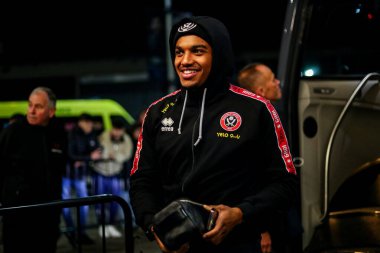 Sheffield United 'dan Sam McCallum, The Den, Londra' da 11 Aralık 2024 'te oynanan Sky Bet Şampiyonası maçından önce The Den' e vardı.