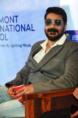 Indian Actor Prosenjit Chatterjee react at the media conferences during Credmont International School announced its entry into Kolkata, promising to redefine the citys educational landscape. Located at Kolkata West International City, Howrah clipart