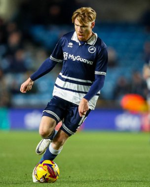 Duncan Watmore of Millwall runs with the ball during the Sky Bet Championship match Millwall vs Sheffield United at The Den, London, United Kingdom, 11th December 2024 clipart