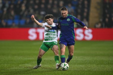 The New Saints F.C. 'den Ben Clark. ve Panathinaikos 'tan Bart Schenkeveld UEFA Konferans Ligi - Lig Sahnesi The New Saints vPanathinaikos Croud Meadow, Shrewsbury, Birleşik Krallık, 12 Aralık 2024