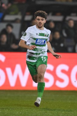 Ben Clark of The New Saints F.C. during the UEFA Conference League - League Stage The New Saints v Panathinaikos at Croud Meadow, Shrewsbury, United Kingdom, 12th December 2024 clipart