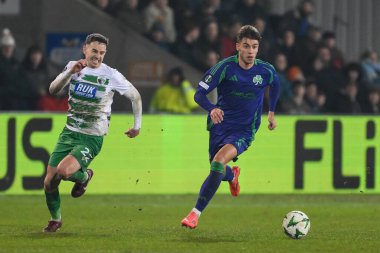 Panathinaikos 'tan Giorgos Vagiannidis, UEFA Konferans Ligi - Lig Sahnesi Yeni Azizler Panathinaikos' a karşı Croud Meadow, Shrewsbury, İngiltere, 12 Aralık 2024