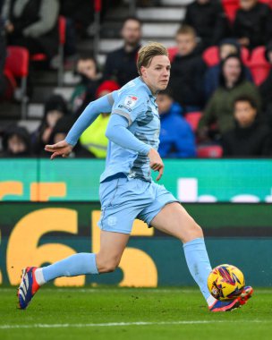 Jesper Daland of Cardiff City in action during the Sky Bet Championship match Stoke City vs Cardiff City at Bet365 Stadium, Stoke-on-Trent, United Kingdom, 14th December 2024 clipart