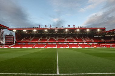 Premier Lig karşılaşması öncesinde Nottingham Forest, Aston Villa 'ya karşı City Ground, Nottingham, İngiltere' de 14 Aralık 2024