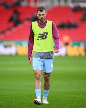 Cardiff City 'den Dimitris Goutas, 14 Aralık 2024' te İngiltere 'nin Bet365 Stadyumu' nda oynanan Stoke City - Cardiff City karşılaşması öncesinde oynanan maç öncesi ısınma maçında