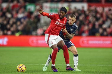 Nottingham Ormanı 'ndan Anthony Elanga ve Aston Villa' dan Lucas Digne Premier Lig maçı sırasında Nottingham Forest, Nottingham, İngiltere 'de 14 Aralık 2024' te Aston Villa 'ya karşı oynadılar.