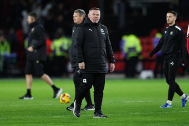 Wayne Rooney, İngiltere 'nin Sheffield Lane şehrinde oynanan Gökyüzü İddia Şampiyonası maçında Plymouth Argyle' ın menajeri Sheffield United 'a karşı.