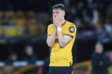 Wolverhampton Wanderers takımının 14 Aralık 2024 tarihinde Molineux, Wolverhampton, İngiltere 'de oynanan Premier League maçında Wolverhampton Wanderers - Ipswich Town maçında kaybettiği galibiyete Jrgen Strand Larsen tepki gösterdi.