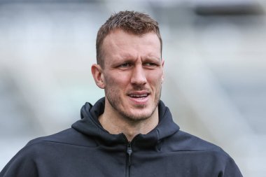 Newcastle United takımından Dan Burn, Premier League maçı sırasında St.James 's Park, Newcastle, İngiltere' de oynanan Newcastle United - Leicester City maçına geldi.