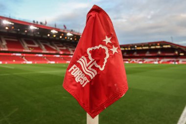 Premier Lig karşılaşması öncesinde Nottingham Forest, Aston Villa 'ya karşı City Ground, Nottingham, İngiltere' de 14 Aralık 2024