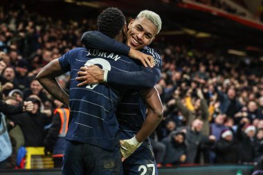 Aston Villa 'dan Jhon Durn, Premier Lig maçında Nottingham Forest, Aston Villa' ya karşı 14 Aralık 2024 'te City Ground, Nottingham, İngiltere' de 0-1 'lik galibiyet golünü kutluyor.