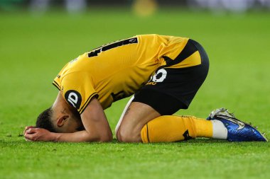 Wolverhampton Wanderers takımından Matheus Cunha, 14 Aralık 2024 'te Wolverhampton Wanderers' ın Molineux, Wolverhampton 'da Ipswich Town' a karşı oynadığı Premier League maçında tepki gösterdi.