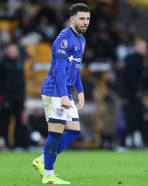 Ipswich Town 'dan Conor Chaplin Premier Lig maçı sırasında Wolverhampton Wanderers, Molineux, Wolverhampton, İngiltere' de Ipswich Town 'a karşı 14 Aralık 2024
