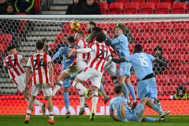 Ben Gibson of Stoke City scores to make it 2-2 during the Sky Bet Championship match Stoke City vs Cardiff City at Bet365 Stadium, Stoke-on-Trent, United Kingdom, 14th December 2024 clipart