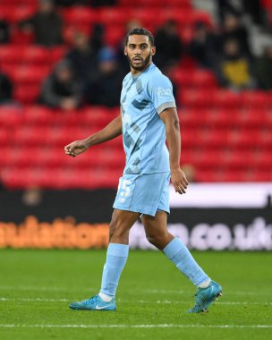 Cardiff City 'den Andy Rinomhota Gökyüzü İddia Şampiyonası' nda Stoke City, Cardiff City 'ye karşı Bet365 Stadyumu, Stoke-on-Trent, Birleşik Krallık' ta 14 Aralık 2024