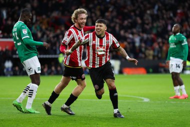Sheffield United takımından Gustavo Hamer, 14 Aralık 2024 'te Bramall Lane, Sheffield, İngiltere' de oynanan Gökyüzü İddia Şampiyonası maçında 1-0 'lık galibiyetini kutluyor.