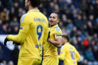 Leeds United takımından Mateo Joseph, 14 Aralık 2024 'te İngiltere' nin Deepdale kentinde oynanan Gökyüzü İddia Şampiyonası 'nda Preston North End - Leeds United maçında kaçırdıktan sonra gülümsüyor.