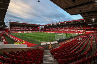 Premier Lig karşılaşması öncesinde Nottingham Forest, Aston Villa 'ya karşı City Ground, Nottingham, İngiltere' de 14 Aralık 2024