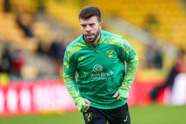 Norwich City 'den Grant Hanley, 15 Aralık 2024' te Norwich City, Norwich Road 'da Burnley' e karşı oynanan Gökyüzü İddia Şampiyonası karşılaşmasından önce ısınıyor.