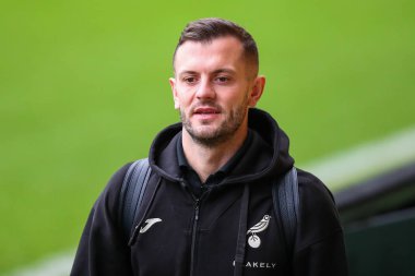 Norwich City 'den Jack Wilshere, 15 Aralık 2024' te Norwich City ve Burnley arasındaki Sky Bet Şampiyonası maçından önce Carrow Road 'a vardı.