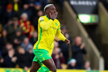 Norwich City 'den Jose Cordoba, 15 Aralık 2024' te Norwich City 'nin Norwich Road, Norwich, İngiltere' de oynadığı Sky Bet Şampiyonası maçında 1-0 'lık galibiyetini kutluyor.