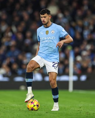 Manchester City 'den Matheus Nunes, Manchester United' a karşı 15 Aralık 2024 tarihinde Etihad Stadyumu 'nda oynanan Premier League maçında