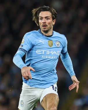 Manchester City - Manchester United Premier League maçı sırasında Manchester City maçı sırasında Jack Grealish Etihad Stadyumu, Manchester, İngiltere, 15 Aralık 2024