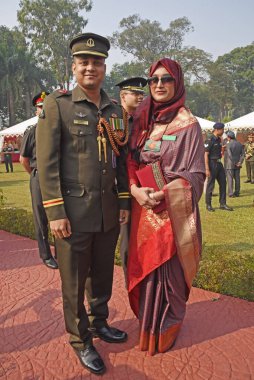 Kolkata, Hindistan 'da Zafer Günü' nde şehitler köşesine yakın Bangladeş heyeti, 16 Aralık 2024 Cuma. 