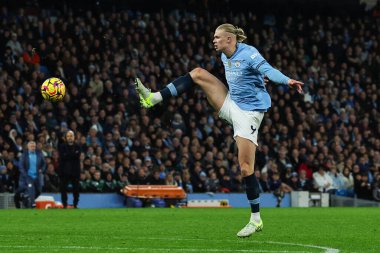 Manchester City 'den Erling Haaland, Manchester City ile Manchester United maçında 15 Aralık 2024' te Etihad Stadyumu 'nda karşı karşıya geldi.