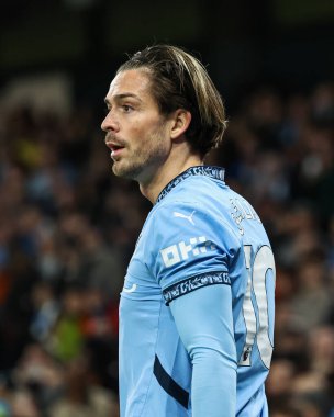 Manchester City - Manchester United Premier League maçı sırasında Manchester City maçı sırasında Jack Grealish Etihad Stadyumu, Manchester, İngiltere, 15 Aralık 2024