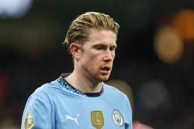 Manchester City - Manchester United Premier League maçında Kevin De Bruyne Etihad Stadyumu 'nda 15 Aralık 2024