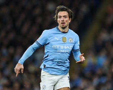 Manchester City - Manchester United Premier League maçı sırasında Manchester City maçı sırasında Jack Grealish Etihad Stadyumu, Manchester, İngiltere, 15 Aralık 2024