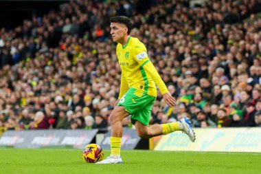 Norwich City 'den Marcelino Nunez, 15 Aralık 2024' te Norwich City, Norwich Road 'da Burnley' e karşı oynanan Sky Bet Şampiyonası maçında topla koşuyor.