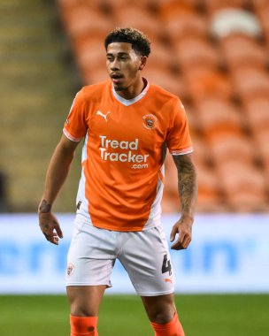 Blackpool 'dan Jordan Lawrence-Gabriel, The Vertu Trophy maçı sırasında Blackpool vs Aston Villa U21 Bloomfield Road, Blackpool, Birleşik Krallık, 17 Aralık 2024