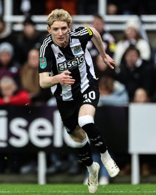 Newcastle United takımından Anthony Gordon, 18 Aralık 2024 'te St.James' s Park, Newcastle 'da Newcastle United' a karşı oynanan Carabao Kupası çeyrek finalinde