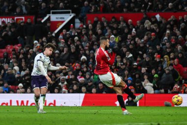 Bournemouth takımından Milos Kerkez 22 Aralık 2024 'te Old Trafford, Manchester, Birleşik Krallık' ta oynanan Premier League maçında gol atma şansına sahip.