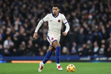 Chelsea 'den Levi Colwill, 22 Aralık 2024' te Goodison Park, Liverpool, İngiltere 'de oynanan Premier League maçında Everton Chelsea' ye karşı.