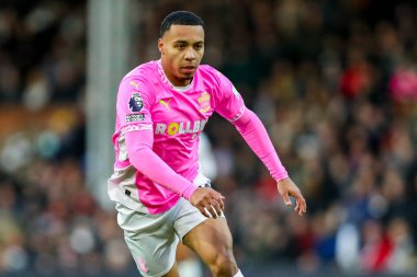 Southampton 'dan Cameron Archer 22 Aralık 2024' te Craven Cottage, Londra 'da oynanan Premier League maçında Fulham Southampton' a karşı.
