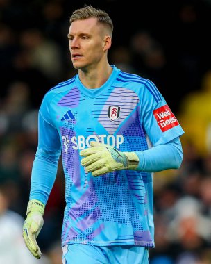 Fulham 'dan Bernd Leno Premier Lig maçı sırasında Craven Cottage, Londra, İngiltere' de Fulham Southampton 'a karşı 22 Aralık 2024