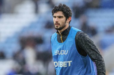 Wolverhampton Wanderers 'dan Gonalo Guedes Premier League karşılaşmasında ısınma turunda Leicester City, Wolverhampton Wanderers' a karşı King Power Stadyumu, Leicester, Birleşik Krallık, 22 Aralık 2024